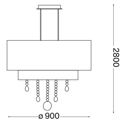 Ideal Lux - Crystal chandelier on a string OPERA 10xE27/60W/230V d. 90 cm white