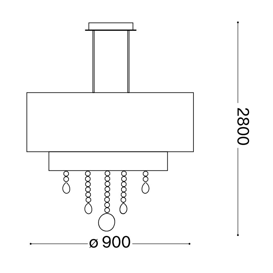 Ideal Lux - Crystal chandelier on a string OPERA 10xE27/60W/230V d. 90 cm white