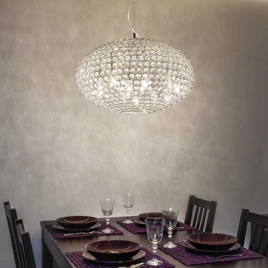 Ideal Lux - Crystal chandelier on a string ORION 12xE14/40W/230V d. 60 cm silver