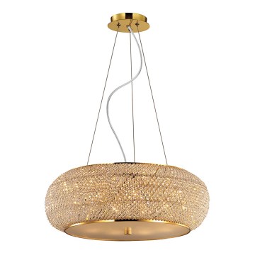 Ideal Lux - Crystal chandelier on a string PASHA 10xE14/40W/230V d. 55 cm gold