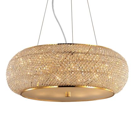 Ideal Lux - Crystal chandelier on a string PASHA 10xE14/40W/230V d. 55 cm gold