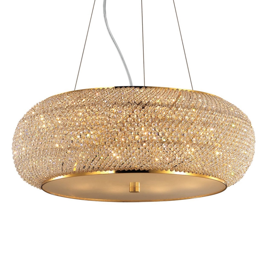 Ideal Lux - Crystal chandelier on a string PASHA 10xE14/40W/230V d. 55 cm gold