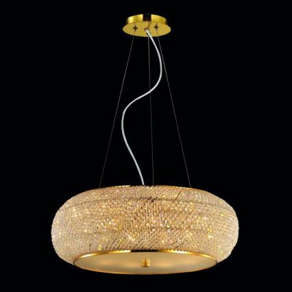 Ideal Lux - Crystal chandelier on a string PASHA 10xE14/40W/230V d. 55 cm gold