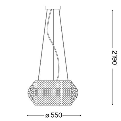 Ideal Lux - Crystal chandelier on a string PASHA 10xE14/40W/230V d. 55 cm gold