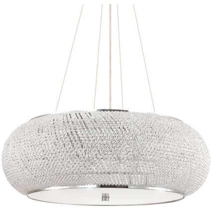 Ideal Lux - Crystal chandelier on a string PASHA 14xE14/40W/230V d. 65 cm shiny chrome