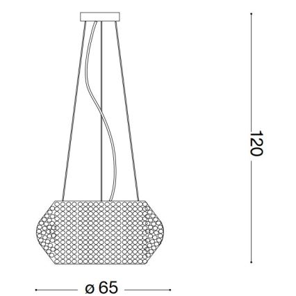 Ideal Lux - Crystal chandelier on a string PASHA 14xE14/40W/230V d. 65 cm shiny chrome