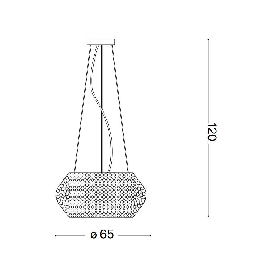 Ideal Lux - Crystal chandelier on a string PASHA 14xE14/40W/230V d. 65 cm shiny chrome
