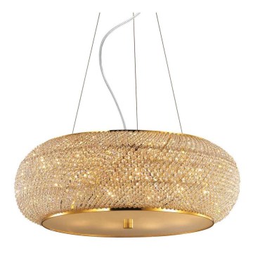 Ideal Lux - Crystal chandelier on a string PASHA 14xE14/40W/230V d. 65 cm gold