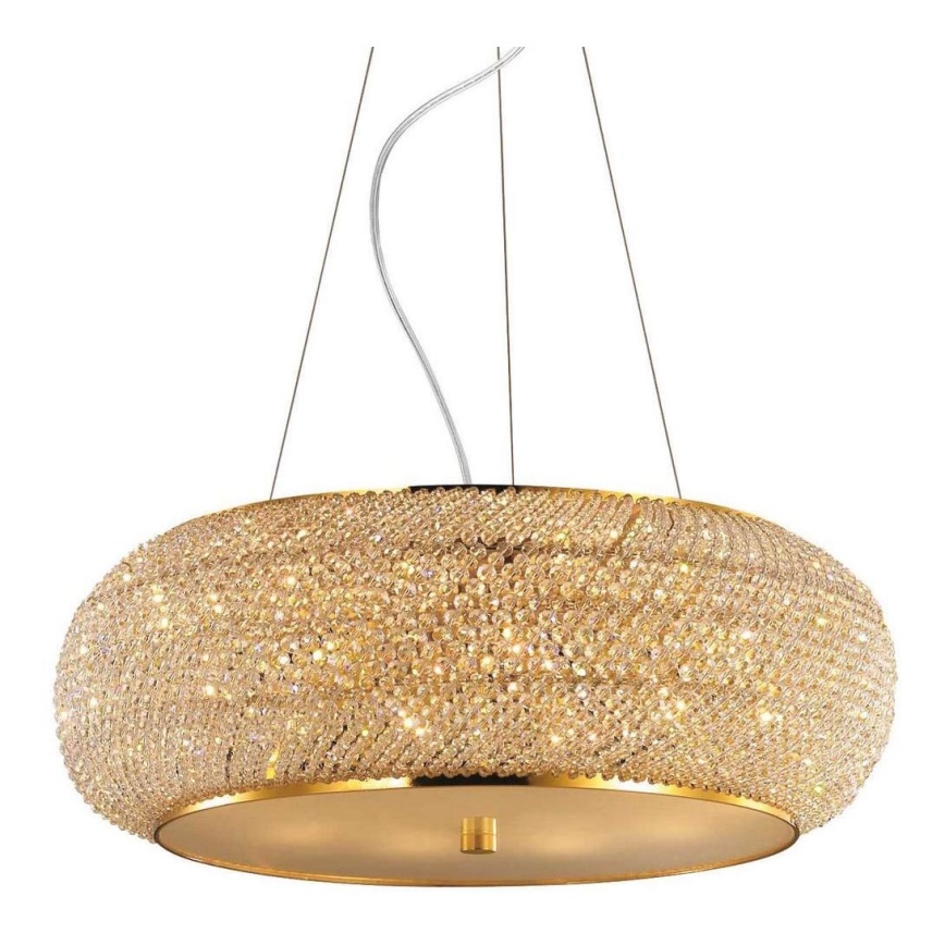 Ideal Lux - Crystal chandelier on a string PASHA 14xE14/40W/230V d. 65 cm gold