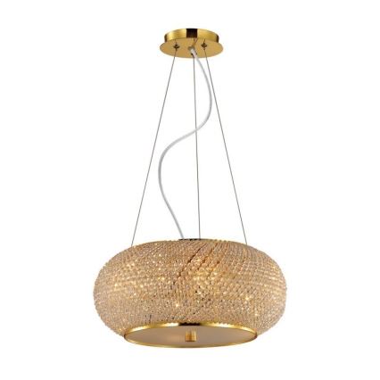 Ideal Lux - Crystal chandelier on a string PASHA 14xE14/40W/230V d. 65 cm gold