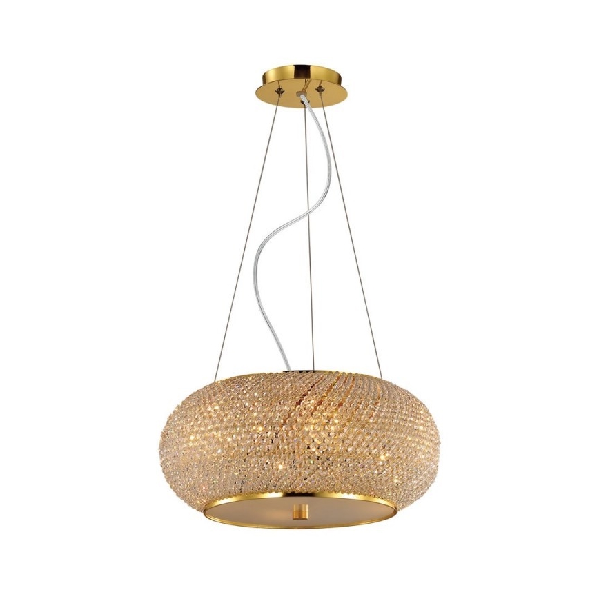 Ideal Lux - Crystal chandelier on a string PASHA 14xE14/40W/230V d. 65 cm gold