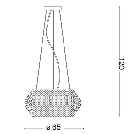 Ideal Lux - Crystal chandelier on a string PASHA 14xE14/40W/230V d. 65 cm gold