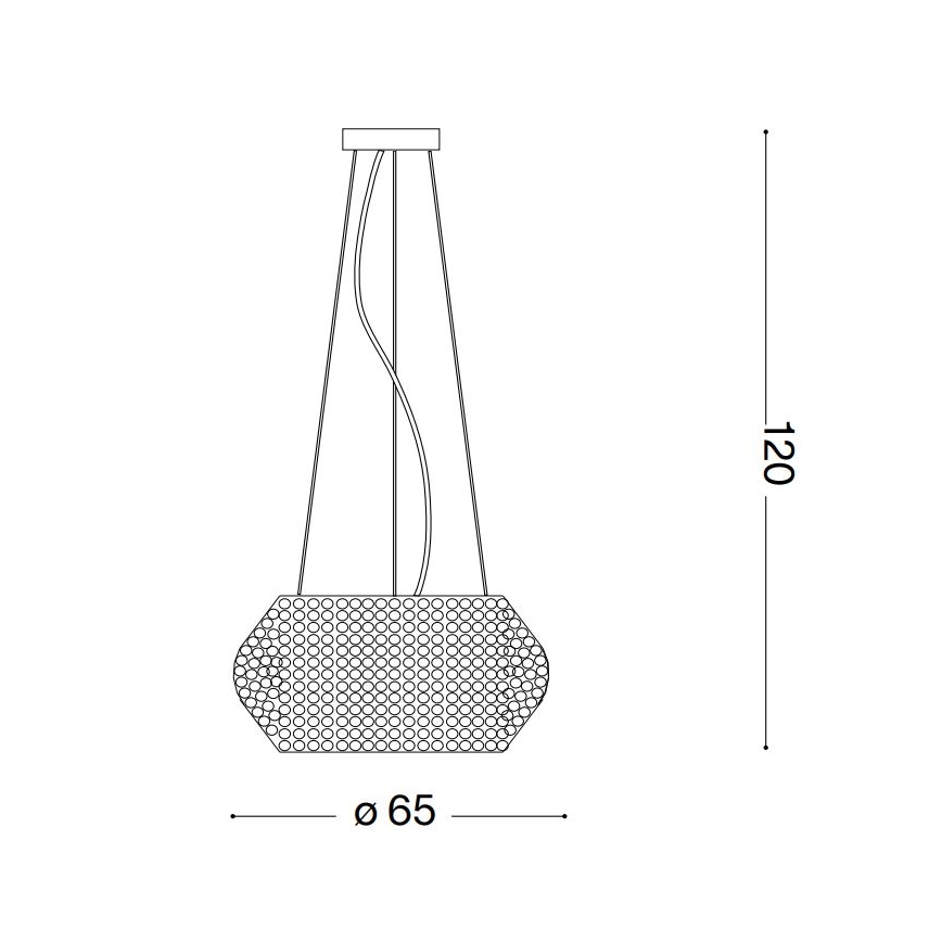 Ideal Lux - Crystal chandelier on a string PASHA 14xE14/40W/230V d. 65 cm gold