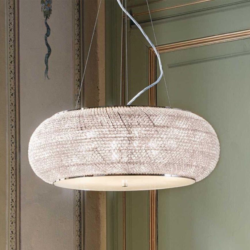 Ideal Lux - Crystal chandelier on a string PASHA 14xE14/40W/230V d. 65 cm shiny chrome