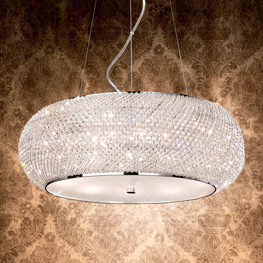 Ideal Lux - Crystal chandelier on a string PASHA 6xE14/40W/230V d. 40 cm shiny chrome
