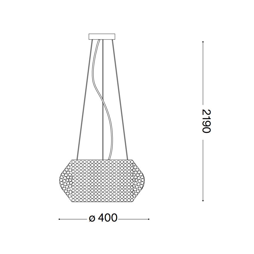Ideal Lux - Crystal chandelier on a string PASHA 6xE14/40W/230V d. 40 cm gold