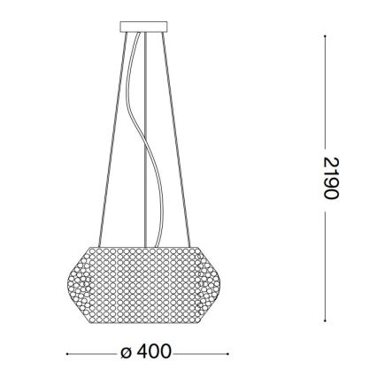 Ideal Lux - Crystal chandelier on a string PASHA 6xE14/40W/230V d. 40 cm gold