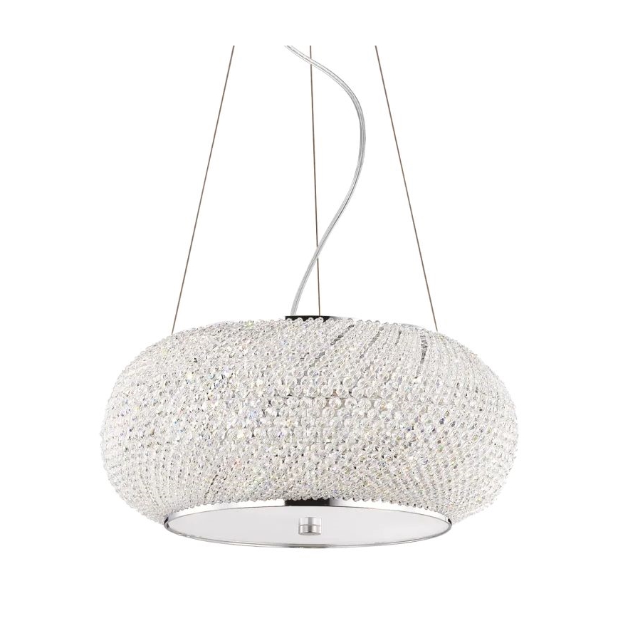 Ideal Lux - Crystal chandelier on a string PASHA 6xE14/40W/230V d. 40 cm shiny chrome