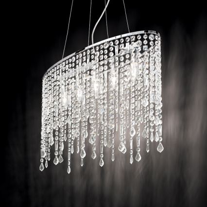 Ideal Lux - Crystal chandelier on a string RAIN 5xE14/40W/230V clear