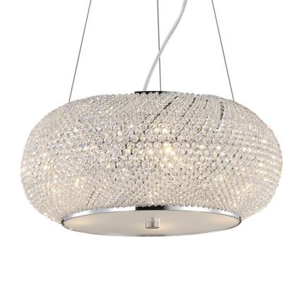 Ideal Lux - Crystal chandelier PASHA 10xE14/40W/230V d. 55 cm shiny chrome