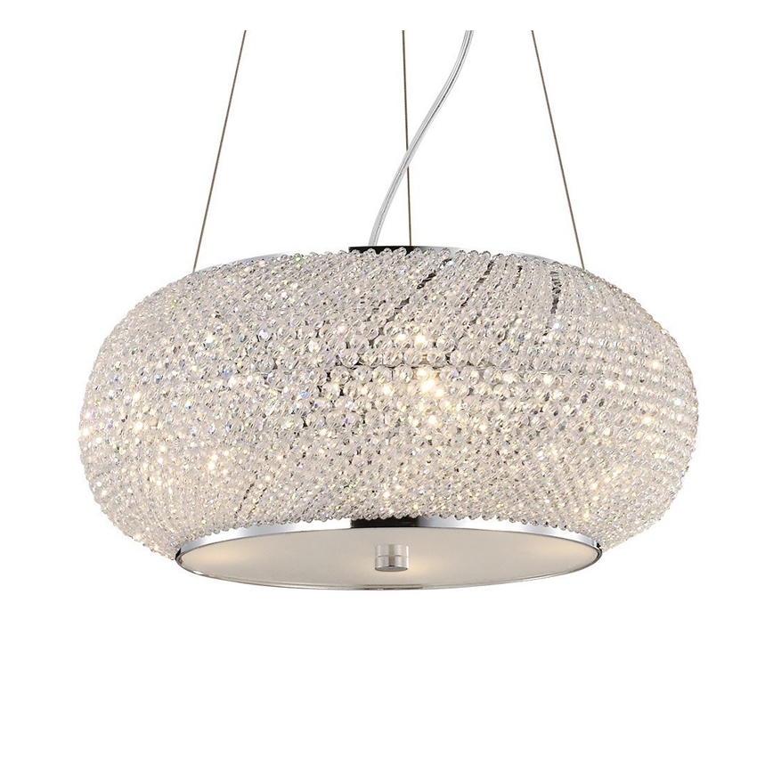 Ideal Lux - Crystal chandelier PASHA 10xE14/40W/230V d. 55 cm shiny chrome
