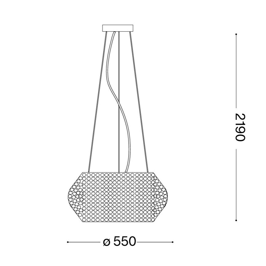 Ideal Lux - Crystal chandelier PASHA 10xE14/40W/230V d. 55 cm shiny chrome