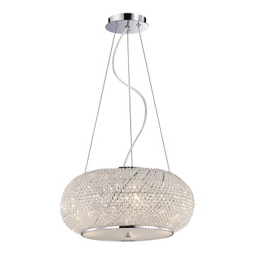 Ideal Lux - Crystal chandelier PASHA 10xE14/40W/230V d. 55 cm shiny chrome