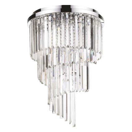 Ideal Lux - Crystal surface-mounted chandelier CARLTON 12xE14/40W/230V d. 50 cm shiny chrome