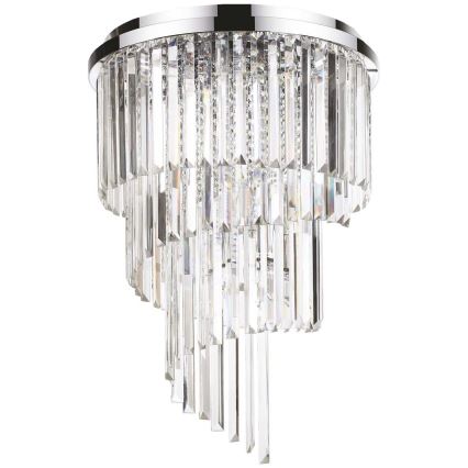 Ideal Lux - Crystal surface-mounted chandelier CARLTON 12xE14/40W/230V d. 50 cm shiny chrome