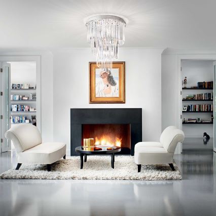 Ideal Lux - Crystal surface-mounted chandelier CARLTON 12xE14/40W/230V d. 50 cm shiny chrome