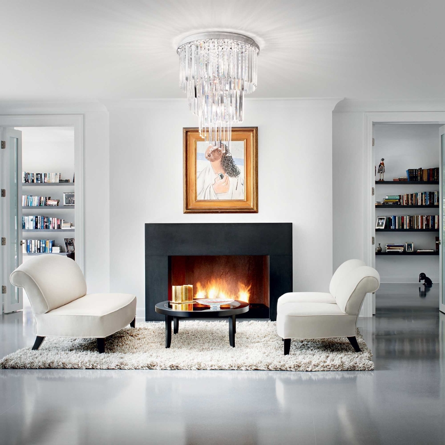Ideal Lux - Crystal surface-mounted chandelier CARLTON 12xE14/40W/230V d. 50 cm shiny chrome