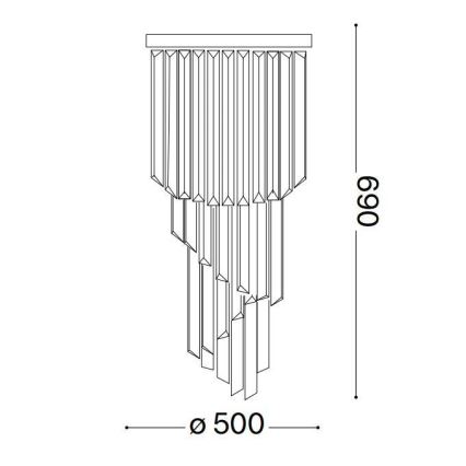 Ideal Lux - Crystal surface-mounted chandelier CARLTON 12xE14/40W/230V d. 50 cm shiny chrome