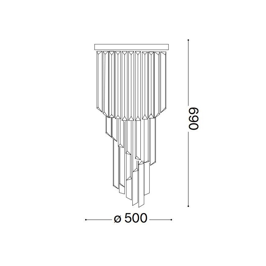 Ideal Lux - Crystal surface-mounted chandelier CARLTON 12xE14/40W/230V d. 50 cm shiny chrome