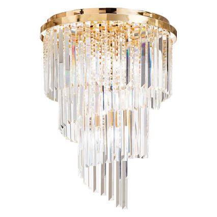 Ideal Lux - Crystal surface-mounted chandelier CARLTON 12xE14/40W/230V d. 50 cm gold