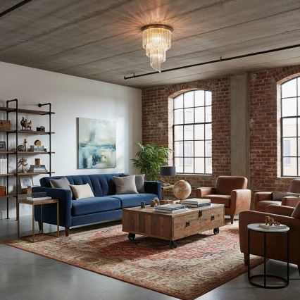 Ideal Lux - Crystal surface-mounted chandelier CARLTON 12xE14/40W/230V d. 50 cm gold