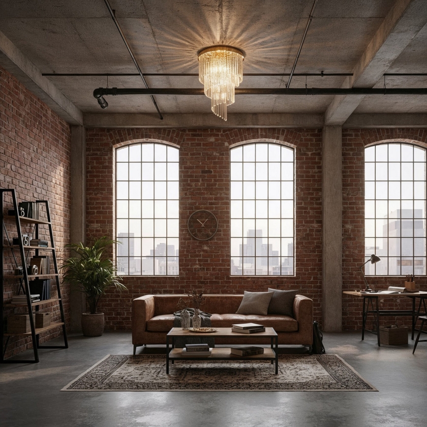 Ideal Lux - Crystal surface-mounted chandelier CARLTON 12xE14/40W/230V d. 50 cm gold