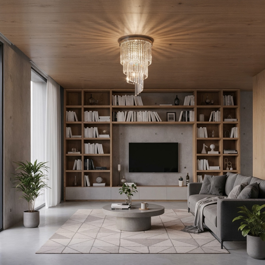 Ideal Lux - Crystal surface-mounted chandelier CARLTON 8xE14/40W/230V d. 40 cm shiny chrome