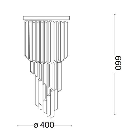 Ideal Lux - Crystal surface-mounted chandelier CARLTON 8xE14/40W/230V d. 40 cm shiny chrome