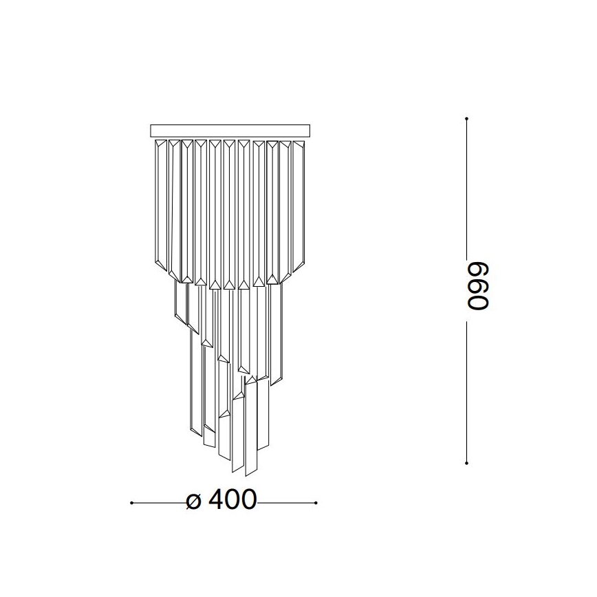 Ideal Lux - Crystal surface-mounted chandelier CARLTON 8xE14/40W/230V d. 40 cm shiny chrome