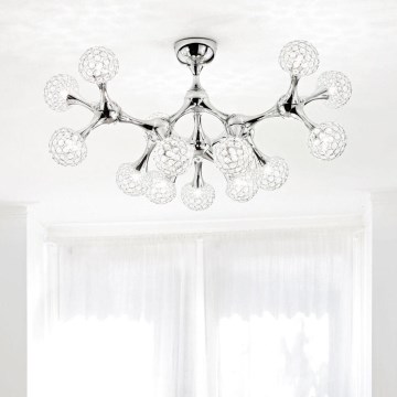 Ideal Lux - Crystal surface-mounted chandelier NODI 15xG9/40W/230V shiny chrome