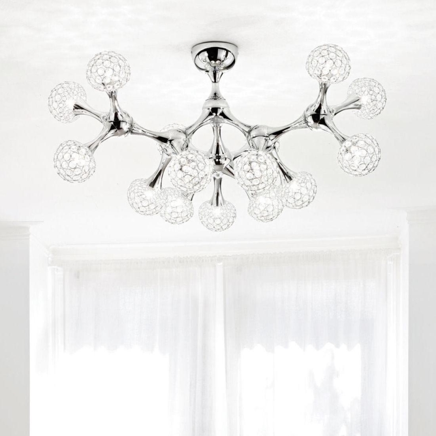 Ideal Lux - Crystal surface-mounted chandelier NODI 15xG9/40W/230V shiny chrome