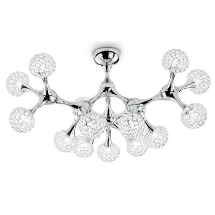 Ideal Lux - Crystal surface-mounted chandelier NODI 15xG9/40W/230V shiny chrome