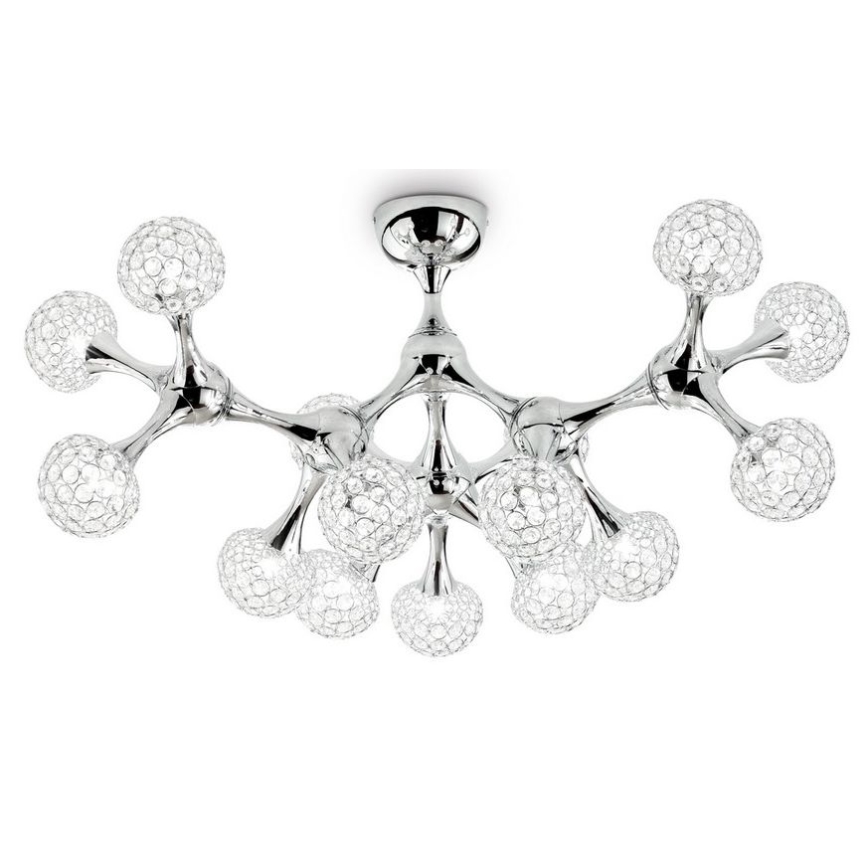 Ideal Lux - Crystal surface-mounted chandelier NODI 15xG9/40W/230V shiny chrome