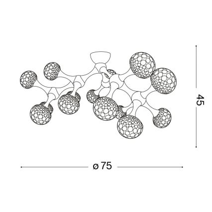 Ideal Lux - Crystal surface-mounted chandelier NODI 15xG9/40W/230V shiny chrome