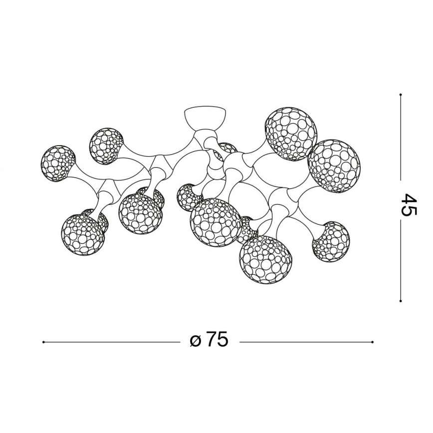 Ideal Lux - Crystal surface-mounted chandelier NODI 15xG9/40W/230V shiny chrome