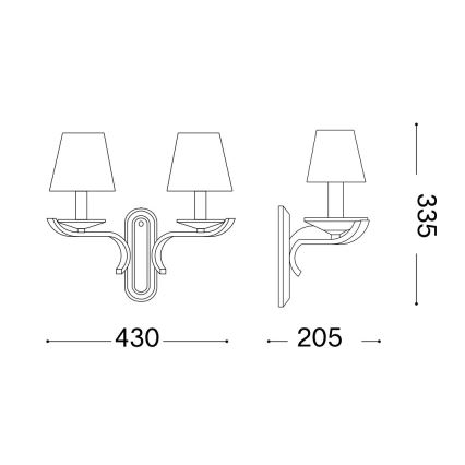 Ideal Lux - Crystal wall lamp PEGASO 2xE14/28W/230V gold