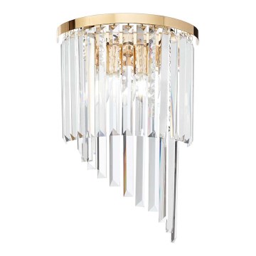 Ideal Lux - Crystal wall light CARLTON 3xE14/40W/230V gold