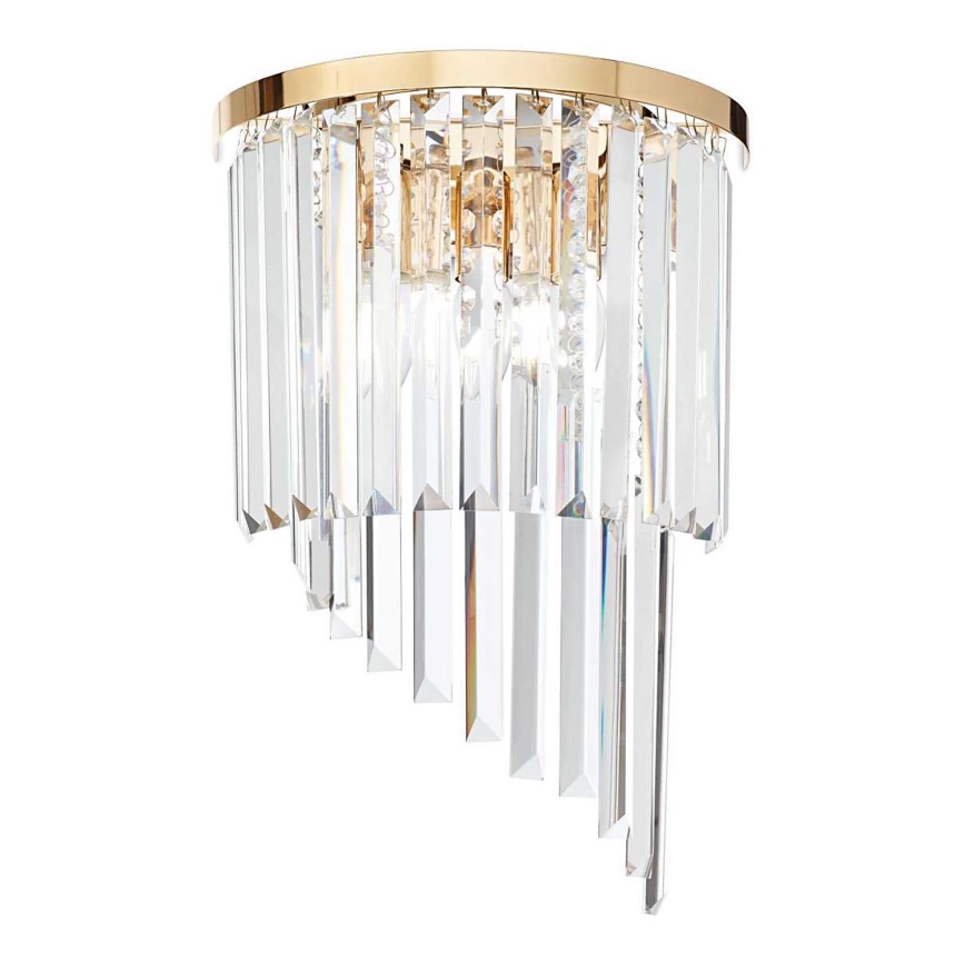 Ideal Lux - Crystal wall light CARLTON 3xE14/40W/230V gold