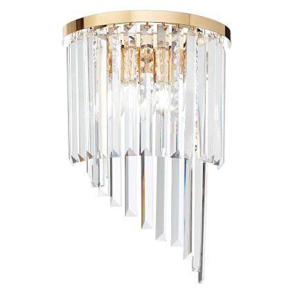 Ideal Lux - Crystal wall light CARLTON 3xE14/40W/230V gold