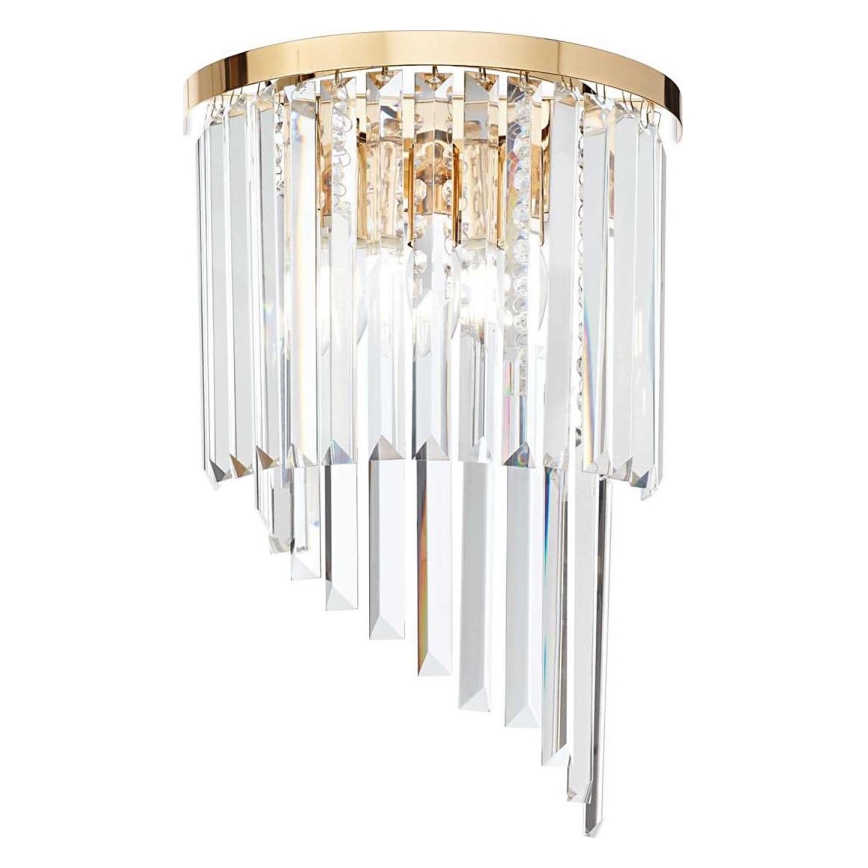 Ideal Lux - Crystal wall light CARLTON 3xE14/40W/230V gold